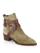 Burberry Bridle Dearlane Suede And Leather Ankle Boots