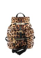 Moschino Leopard Print Logo Backpack