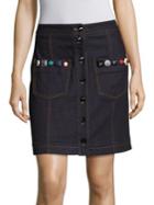 Fendi Stud-detail Denim Skirt