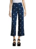 Stella Mccartney Floral Embroidered High-waist Culottes
