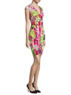 Versace Collection Printed Cap Sleeve Dress