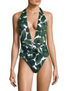 Milly Printed Wrap One-piece Swimsuit