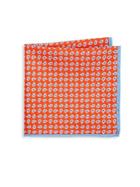 Ike Behar Orange Paisley Pocket Square