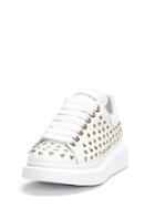 Alexander Mcqueen Gold Studded Leather Sneakers