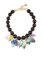 Nest Mother Of Pearl Wood Bead Charm Necklace