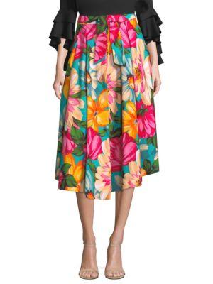 Milly Jackie Floral Midi Skirt