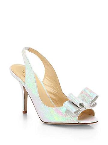 Kate Spade New York Charm Hologram Leather Slingback Pumps
