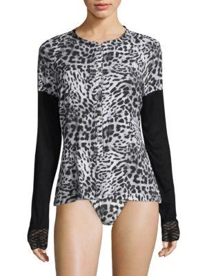 Cosabella Leopard-print Long-sleeve Top