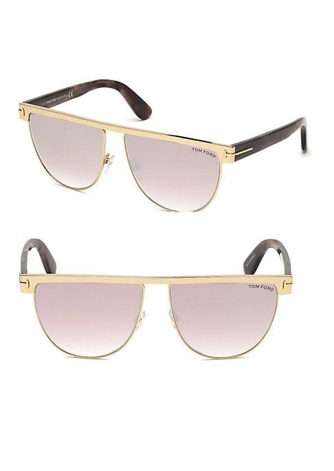 Tom Ford 60mm Stephanie Shiny Rose Gold Sunglasses