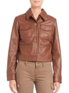 Michael Michael Kors Trucker Leather Jacket