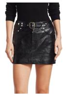 Re/done Leather Buckle Mini-skirt