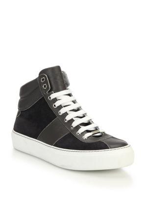 Jimmy Choo Vacchetta Leather & Suede High-top Sneakers