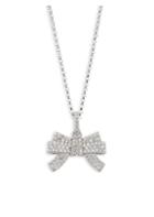 Roberto Coin Princess Cinderella 18k White Gold & Diamond Bow Pendant Necklace