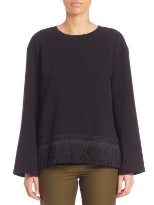 Public School Solid Fringed Blouse