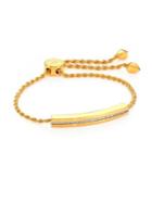 Monica Vinader Linear Diamond Chain Bracelet/goldtone