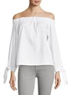 7 For All Mankind Off-the-shoulder Cotton Top