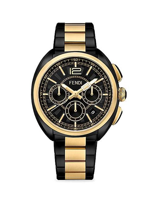 Fendi Momento Fendi Two-tone Stainless Steel Chronograph Bracelet Watch