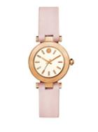 Tory Burch The Classic T Blush Leather Three-hand Watch