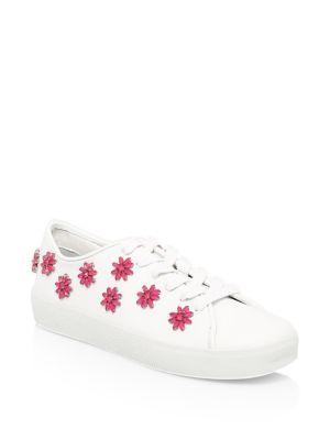 Alice + Olivia Cleo Floral-applique Leather Sneakers