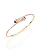 Marli Cleo Lapis, Diamond & 18k Rose Gold Bypass Bracelet
