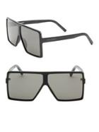 Saint Laurent New Wave 63mm Shield Sunglasses