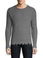 The Kooples Distressed-trim Cashmere Pullover