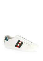 Gucci New Ace Studded Web Leather Sneakers