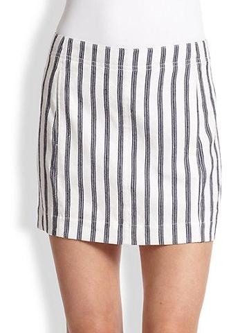 Theory Chonos Striped Mini Skirt