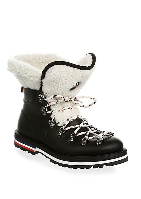 Moncler Shearling-lined Rubber Ankle Boots