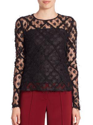 Milly Fringed Lace Long Sleeve Top