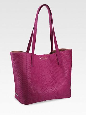 Gigi New York Personalized Embossed-leather Teddie Tote