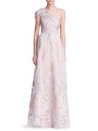 Marchesa Notte One-shoulder Floor-length Gown