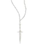 Pamela Love 4mm Freshwater Baroque Pearl & Sterling Silver Dagger Pendant Necklace