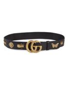 Gucci Interlocking Gg Moon Metal & Leather Belt