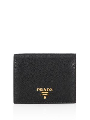 Prada Pebble Leather Two-tone Bifold Wallet