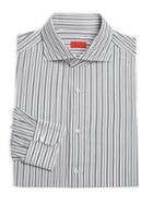 Isaia Vertical Stripe Cotton Dress Shirt