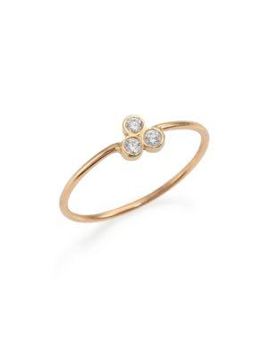 Zoe Chicco Diamond & 14k Yellow Gold Three-bezel Ring