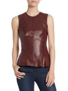 Theory Darted Combo Leather Top