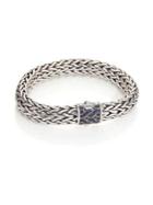 John Hardy Silver Large Chain Bracelet With Sapphire