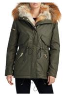 Sam. 4-way Fox Fur Trim Mini Luxe Limelight Anorak Jacket