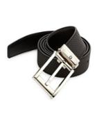 Montblanc Silvertone Buckle Leather Belt