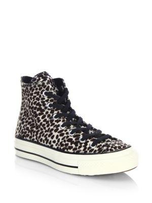 Converse Ctas '70 Cheetah-print Faux Fur High-top Sneakers