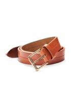Shinola Metallic Buckle Leather Belt