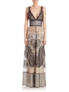 Alberta Ferretti Floor-length Sleeveless Lace Gown