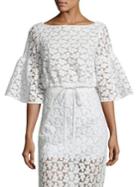 Milly Lydia Floral Embroidered Bell Sleeve Top