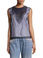Marc Jacobs Tulle Shell Sequin Blouse