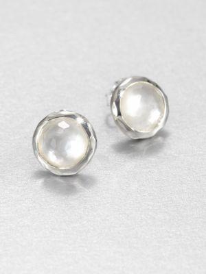 Ippolita Wonderland Mother-of-pearl, Clear Quartz & Sterling Silver Lollipop Doublet Stud Earrings