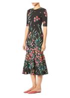 Carolina Herrera Floral Cotton & Silk Cocktail Midi Dress