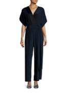 Diane Von Furstenberg Faux Wrap Silk Jumpsuit