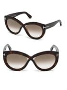 Tom Ford Diane 56mm Cat-eye Cross Front Sunglasses